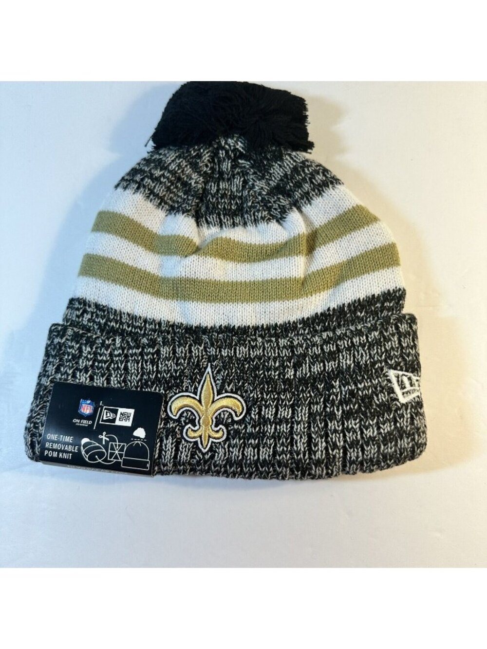 New Orleans Saints New Era Winter Knit Hat Beanie Fleece Lined One Size NWT
